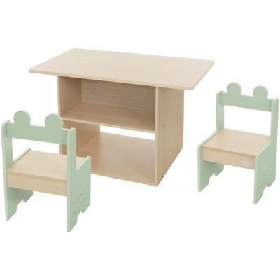 Kindersitzgruppe mit Tisch & 2 Stühlen, 3tlg Kindertischgruppe Holz, Kindermöbel Set für Kinder, Image