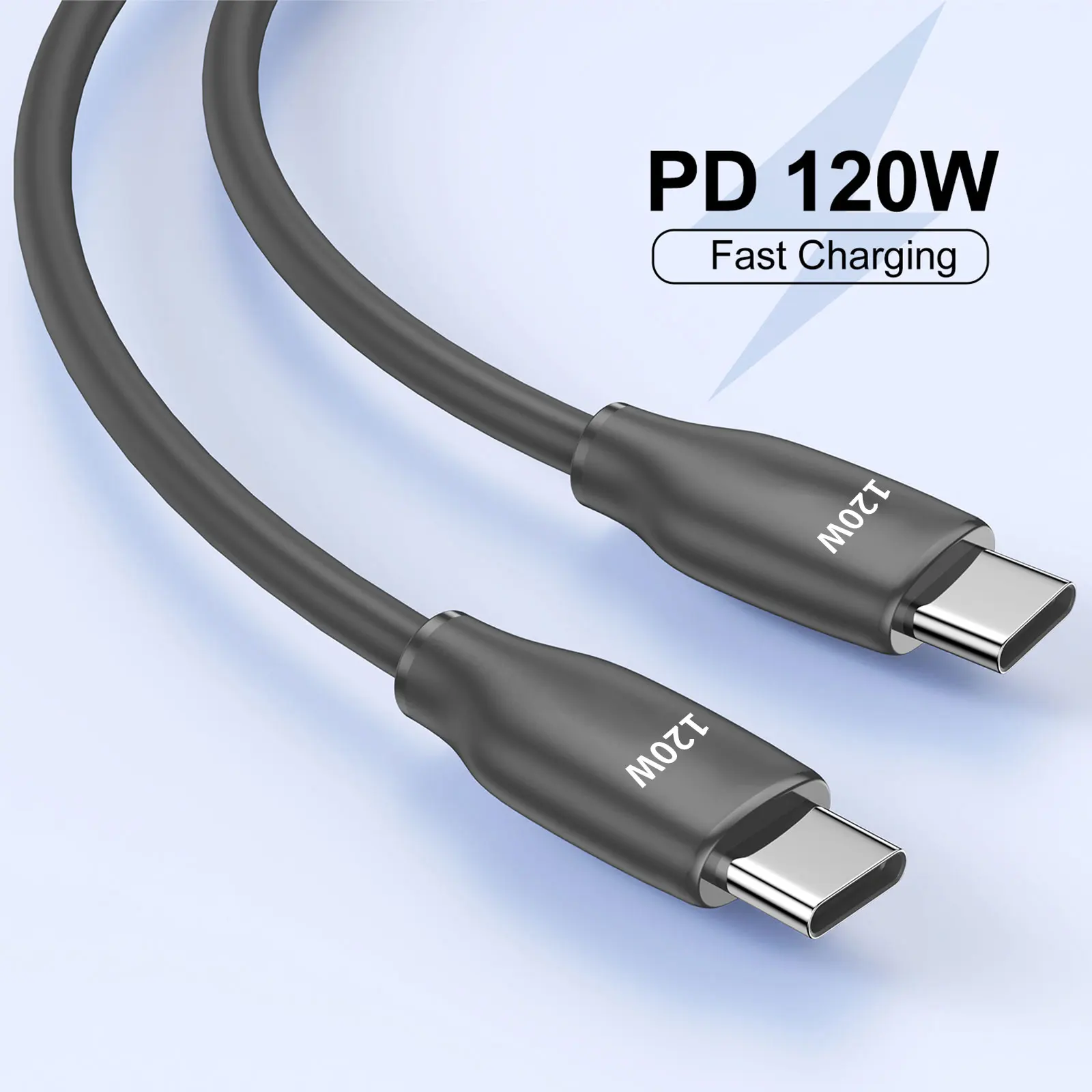 PD120W Type C to Type C Cable 1M/1.5M/2M USB-C Data Cable Fast Charging & Data Transfer for iphone 15 16 Huawei Xiaomi Samsung Image