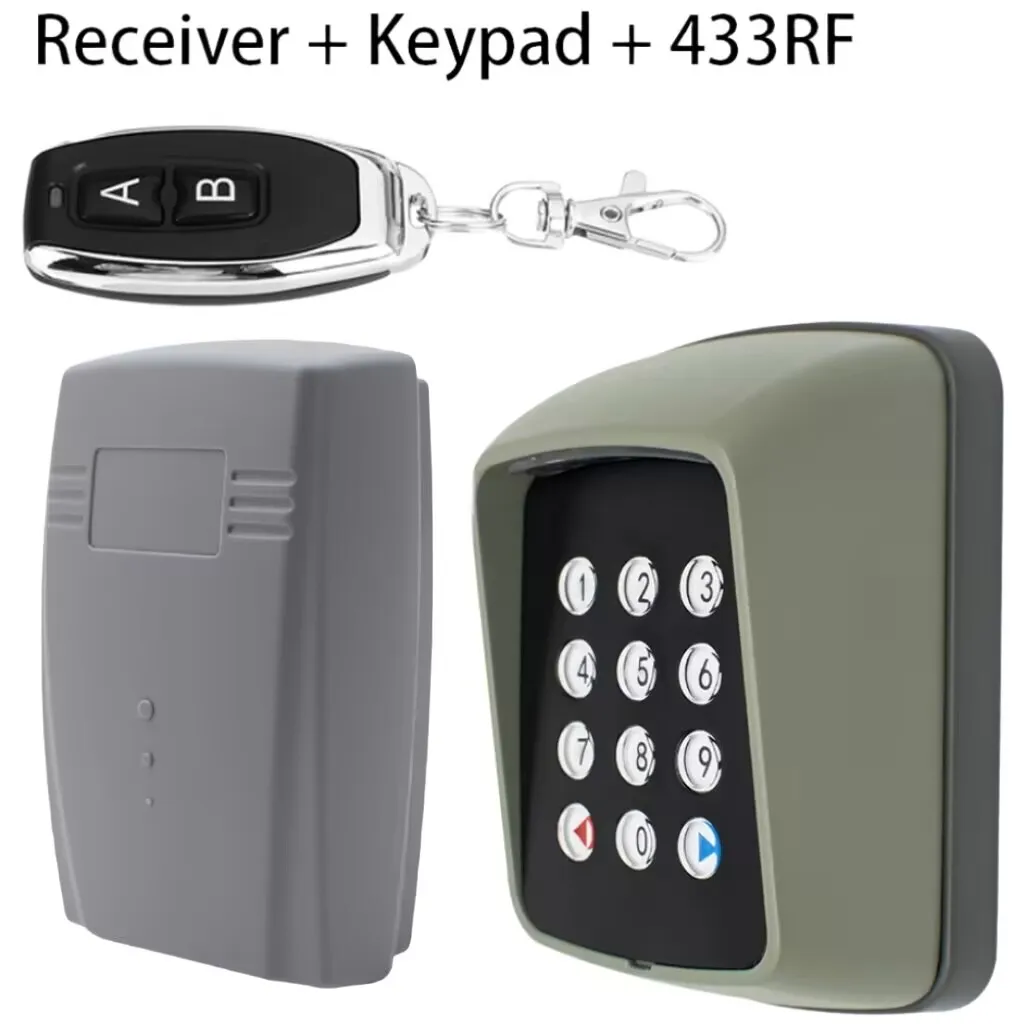 Universal 433 MHz Drahtlose Tastatur Passwort Schalter 2CH Empfänger Für Garage Tür Eintrag Tor Automatische Öffner Numerische Tastatur Image