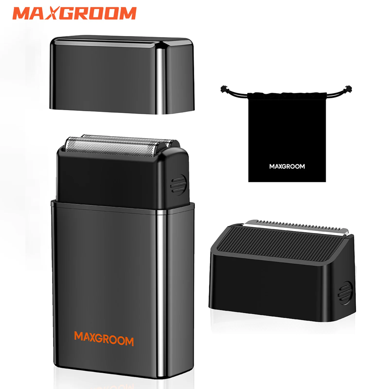 MAXGROOM 2-in-1-Elektrorasierer für Männer, Folienrasierer, Bartrasierer, wiederaufladbarer elektrischer Rasierer, Bartschneider, Gesichtshaarentferner Image