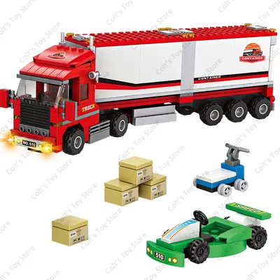 2024 moderne Stadt großen LKW Auto Modellbau steine Transporter LKW Ziegel städtischen Frachtsp Image