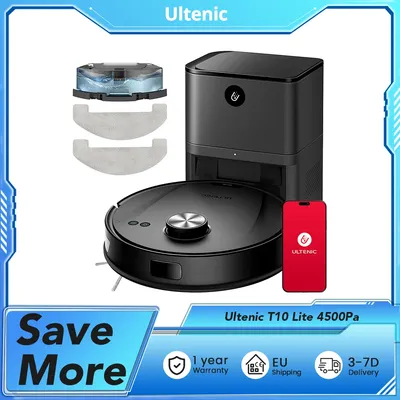 Ultenic t10 lite Roboters taub sauger mit Lidar-Navigation, 4500pa Absaugung, selbst leer, 180min Image