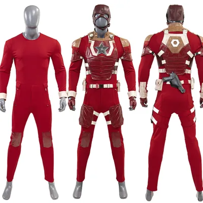 Red Guardian Cosplay Kostüm Herren Verkleidung Halloween Karneval Party Outfits Image
