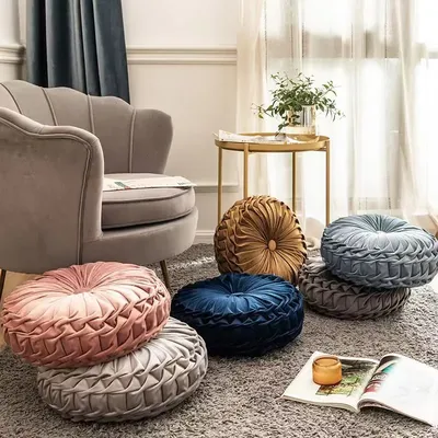 Taille zurück Frühstück plissiert grenz überschreitend Rad Futon Kissen Kürbis Kissen rundes Kissen Image