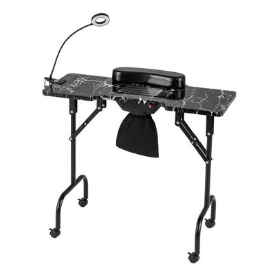 Costway Folding Manicure Nail Table with Electric Dust Collector-Black