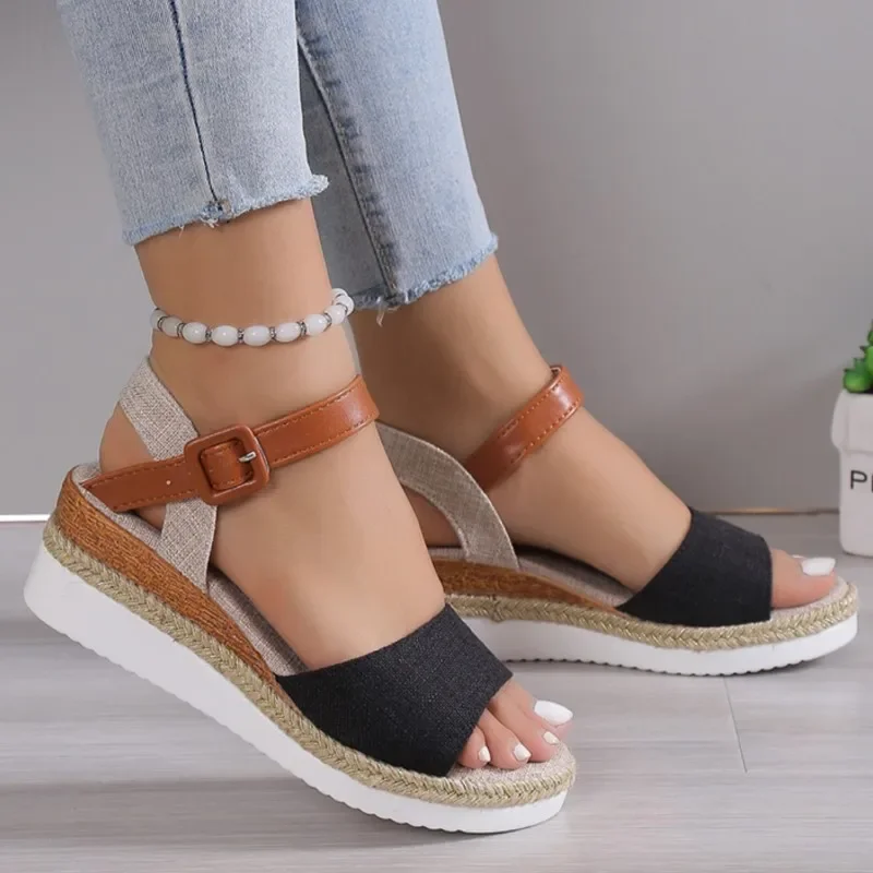 Sommer Frau Sandalen Schuhe Weiche Schuhe Frau Elegante Sandalen Frau Keil Damen Schuhe Party Schuhe Weibliche Frauen Sandale