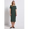 Midikleid STREET ONE, Damen, Gr. 46, EURO-Größen, grün (mid grün), Stoff, 95% Viskose, 5% Elasthan, unifarben, casual, normal wadenlang, Rundhals, Kurzarm Bündchen, Kleider, mit Rundhalsausschnitt