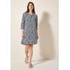 Tunikakleid CECIL, Damen, Gr. L (42), US-Größen, blau (universal blau), Web, 100% Baumwolle, gemustert, casual, comfort fit kniefrei, Rundhals, 3/4-Ärmel Bündchen, Kleider, aus 100% Baumwolle