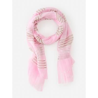 J.McLaughlin Women's Liesl Scarf in Stripe Pink/Brown | Cotton