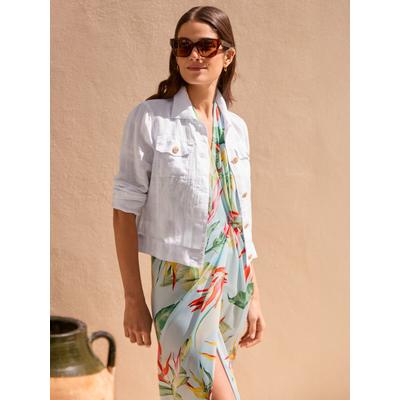 J.McLaughlin Women's Halo Linen Shirt Jacket White, Size XL