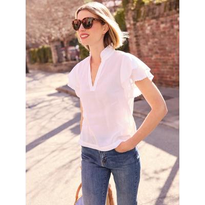 J.McLaughlin Women's Elara Blouse White, Size XL | Tencel