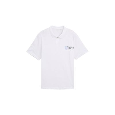 TOM TAILOR Herren Plus Size - Poloshirt aus Baumwolle mit Print, weiß, Uni, Gr. 3XL Image