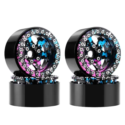 GLOBACT 1.9 Beadlock Wheels Splash Anodizing Offset -10.5mm for AXIAL SCX10 TRX4 TRX6 REDCAT GEN7