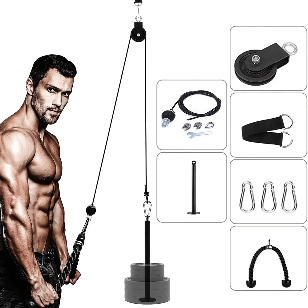 Kit de 9 accessoires de fitness à poulie, corde, Big Bird, pour tractions à la barre et triceps, équipement de fitness à domicile, kit X