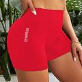 Per donna Shorts da yoga Fascia Elastica Leggero Vita Alta Yoga Allenamento in Palestra Pilates Pantaloncini Grigio scuro Rosso marrone Nero Gli sport Abbigliamento sportivo Elasticizzato Taglia