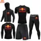 Red Bull Tuta da uomo Palestra Fitness Compressione Set di abbigliamento sportivo Corsa Jogging Abbigliamento sportivo Abbigliamento Esercizio Rashguard Tuta da uomo