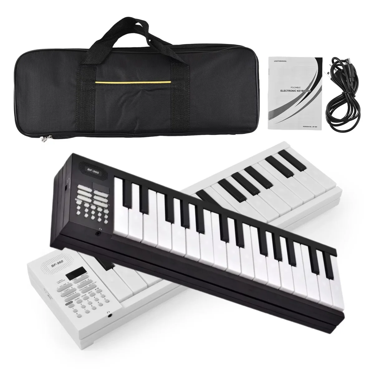 Pianoforte elettronico pieghevole a 61 tasti Tastiera per pianoforte portatile con display a LED/Batteria incorporata/Tastiera elettronica Strumento musicale