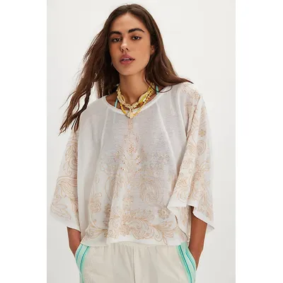 Hot To Go Top at Free People in Ivory Combo, Size: M/L