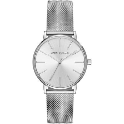 Quarzuhr ARMANI EXCHANGE, silber (silberfarben, silberfarben), Armbanduhren, Damen, Armbanduhr, Damenuhr, analog, Edelstahlarmband Image