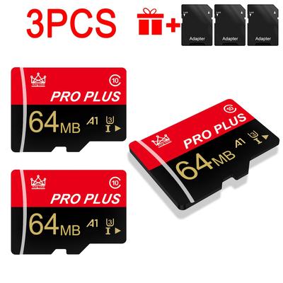 TEMU 3pcs Memory Card 128gb 64gb 32gb 16gb With Adapter, Memory Card 8gb 4gb 2gb 1gb, U3 C10 A1 Tf Card 512mb 256mb 128mb 64mb For Tablet/camera/phone