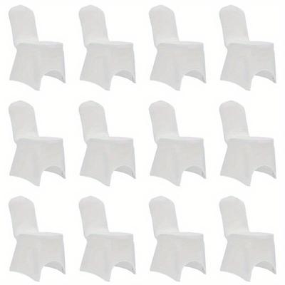 TEMU Stretch Chair Covers 12 Pieces White Image