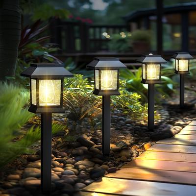 TEMU 8/4/2 Packs Solar Garden Pathway Led Street Light -, Warm White, Auto Solar Lights, , Great For, Patio And Landscape Lighting, Garden Decorations Outside Image