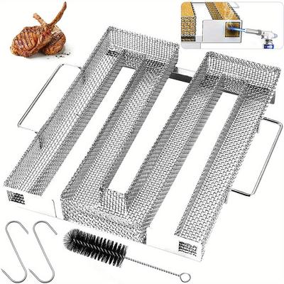 TEMU Stainless Steel Cold Smoke Generator For Smoking Oven, Cold Maze For Meat, Fish, Cheese And Sausages, Accessory Smoking With Or Smoking Chips Image