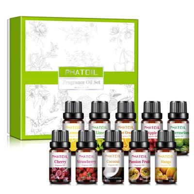 TEMU Phatoil 10pcs 10ml/0.33fl.oz Fruit Fragrance Oils Gift Set For Candle Making Diffusers Humidifier Image