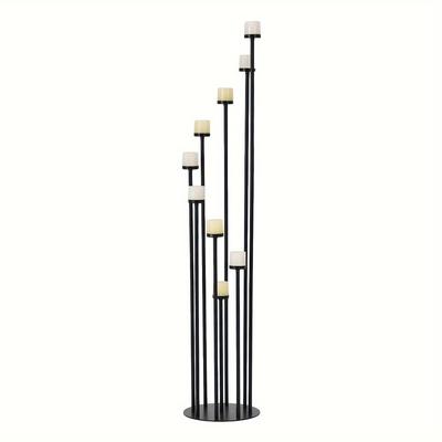 TEMU Black 9 Arm Floor Candle Holder Candelabra For Home Decor, Metal Candle Holder For Weddings, Dinner, Christmas, Halloween, Parties, Formal Events (candle ) Image