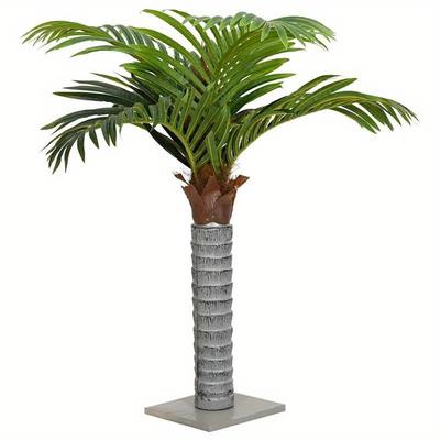 TEMU High-quality Artificial Palm Tree, 12 Leaves, 150cm In Height, Green Image