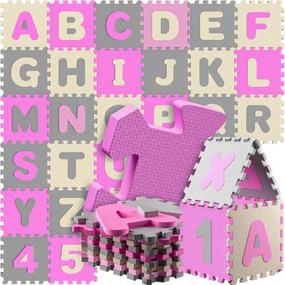 TEMU 86pcs Puzzle Mat Baby, Pink - 3.² Alphabet Mat - Abc Mats For Kids, Play Mat Floor, Rubber Mat Children's Room, Puzzle Mat Baby, Play Mat For Kids Image