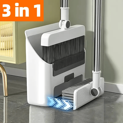 TEMU The Set Of Broom, Dustpan And Floor Brush Is Easy To Carry And Clean, Suitable For Kitchen And Bathroom To Create A Good Sleeping Image