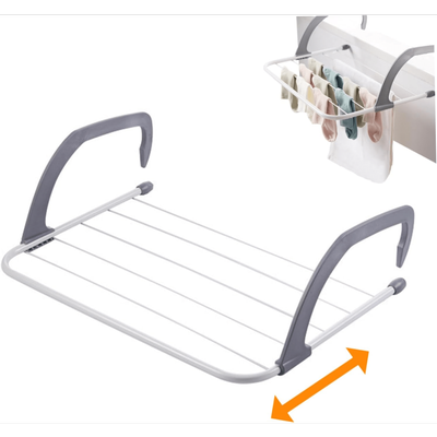 TEMU Clothes Drying Rack Towel Drying Holder, Pp Hanging Laundry Dryer Foldable Adjustable Anti-rust Holder Laundry Rails Dryer For Towel Shoes Window Balcony Image
