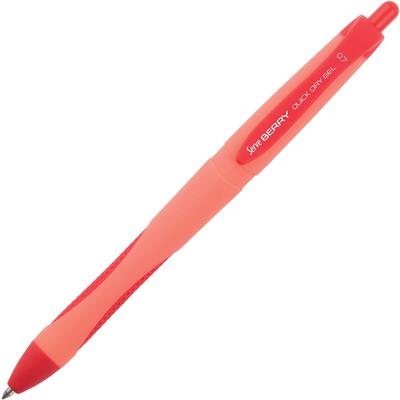 Serve Serve Berry Quick Dry Retract Gel Ink Pen, Red Gel-based Ink, Red Barrel (SRVBRGEL0712KRM)