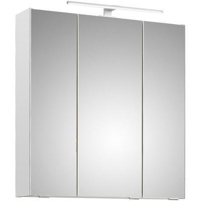 Badezimmer Spiegelschrank, 65cm breit, mit Aufsatzleuchte in Weiß Glanz QUEIMADOS-66, b/h/t ca. Image
