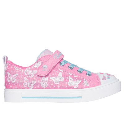 Skechers Girl's Twinkle Toes: Twinkle Sparks - Ombre Flutter Sneaker | Size 1.0 | Hot Pink | Synthetic