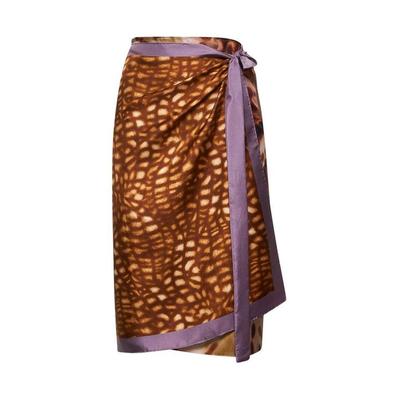 Printed Silk Wrap Scarf-Skirt - Brown - Dries Van Noten Skirts