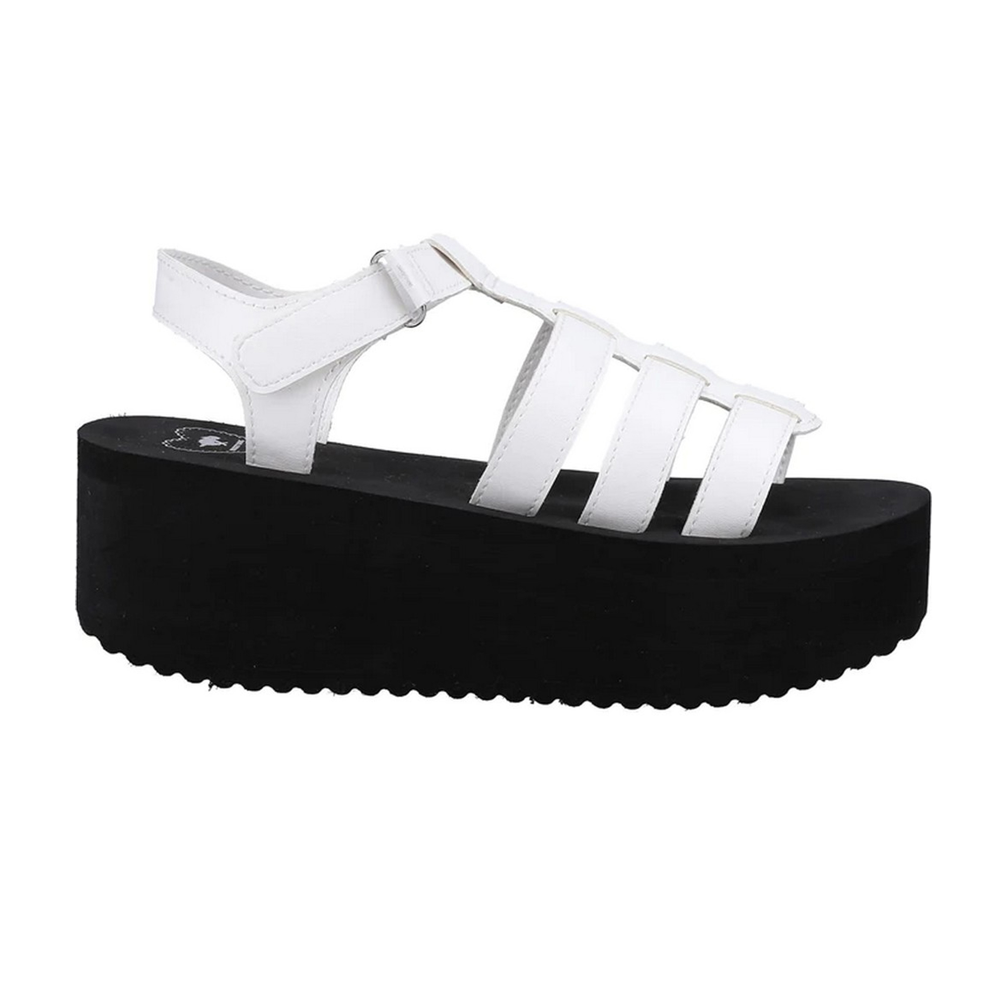 Rocket Dog Womens/ladies Helio Terrence Wedge Sandals (white/black) - Size UK 6 | Rocket Dog Sale | Discount Designer Brands
