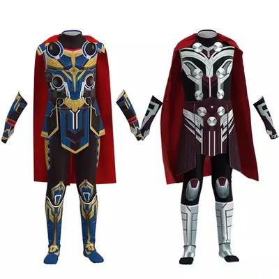 Superhero Thor 4 Love and Thunder Thor Costume Marvel Movie Same Cosplay Costume set Unisex Tight Image