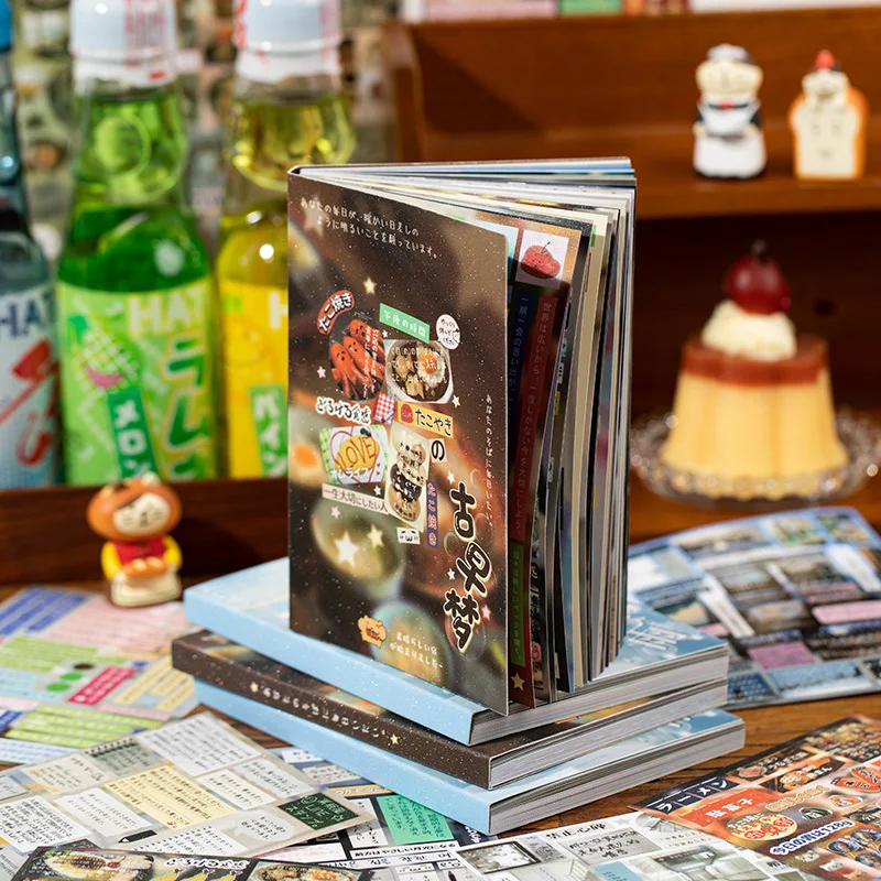 30 Blatt Kawaii-Glitzerfolie im japanischen Stil im antiken Showa-Stil, gestanzte Aufkleberbuch, DIY-Sammelalbum, ästhetisches Briefpapier