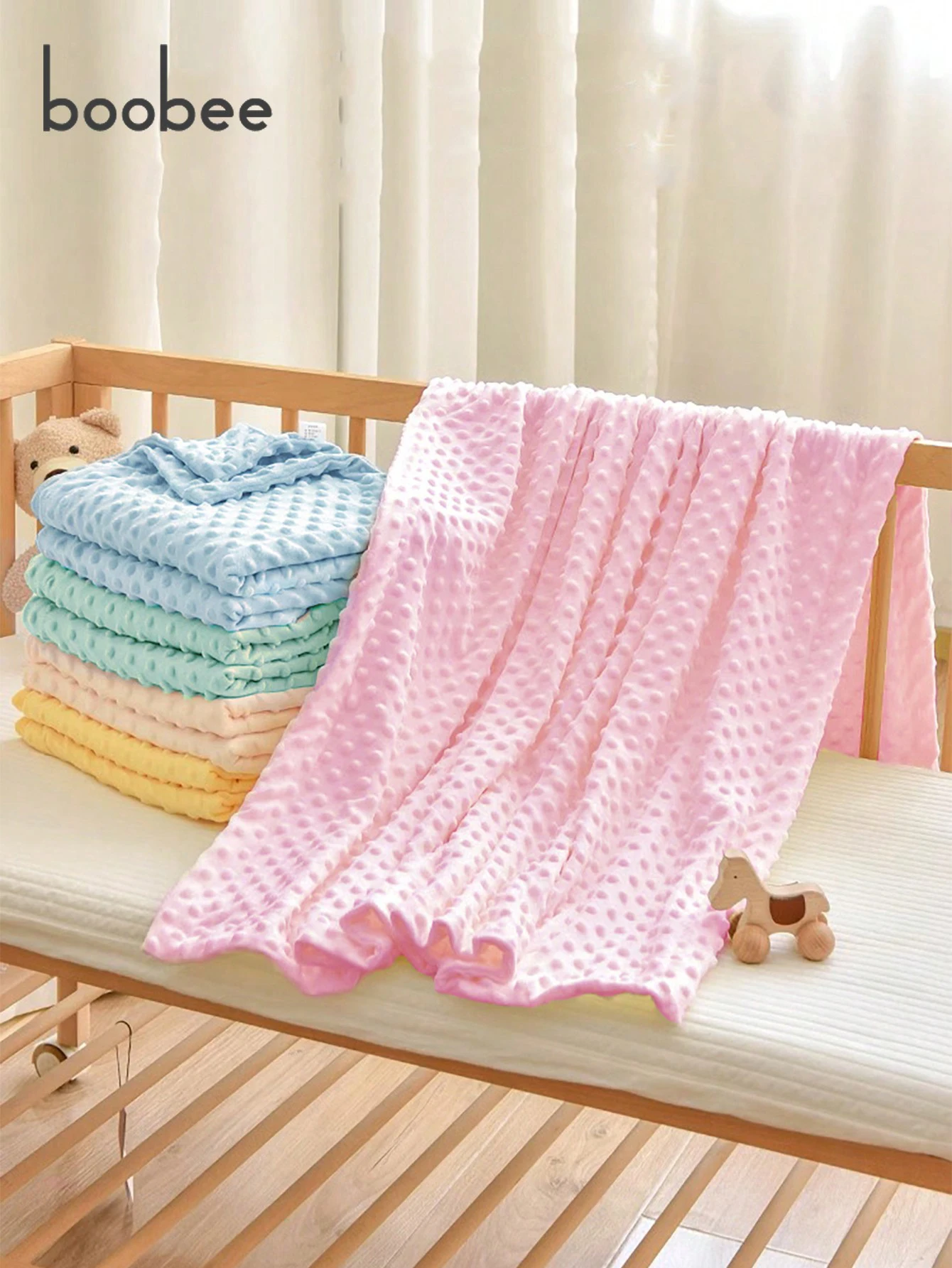 1 Stück superweiche und karierte Beanie-Decke – geeignet für Wickeldecke, Steppdecke, Überzugsdecke, geeignet für Frühling, Herbst und Winter, perfektes Babyparty-Geschenk für Babys. Image