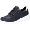Sneaker WALDLÄUFER "H-FUNKY", Damen, Gr. 8 (42), blau (dunkelblau, weiß), Nubukleder, Textil, Glattleder, unifarben mit Farbeinsatz, casual, Schuhe, Schnürschuh, Keilsneaker, Halbschuh in Komfortweite H (= sehr weit)