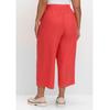7/8-Hose SHEEGO "Große Größen", Damen, Gr. 50, Normalgrößen, rot (hummer), Obermaterial: 55% Leinen, 45% Viskose, unifarben, casual, comfort fit 7/8-Länge, Hosen, mit Schlupfbund, im Leinenmix