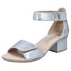 Sandalette RIEKER, Damen, Gr. 42, blau (hellblau), Lederimitat, metallic, elegant, Schuhe, Sommerschuh, Sandale, Blockabsatz, mit praktischen Klettverschlüssen