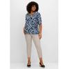 7/8-Hose SHEEGO "Große Größen", Damen, Gr. 50, Normalgrößen, beige (beigefarben), Obermaterial: 98% Baumwolle, 2% Elasthan, unifarben, casual, tailliert 7/8-Länge, Hosen, im Curvy-Schnitt SUSANNE