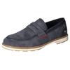 Slipper MUSTANG SHOES, Herren, Gr. 45, blau (dunkelblau), Lederimitat, casual, Schuhe, Mokassin, Loafer, Sneaker mit weicher Innensohle