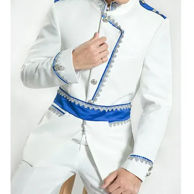 Herren Mittelalter Renaissance Steampunk Kostüm Royal Guard Kostüm Dress Up Weißer Prinz Kostüm Image