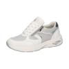 Sneaker WALDLÄUFER "H-JILL", Damen, Gr. 6,5, silber (weiß, silberfarben), Leder, Textil, kontrastfarbene Details, sportlich, Schuhe, Schnürschuh, Bequemschuh, Halbschuh in Komfortweite H (= sehr weit)
