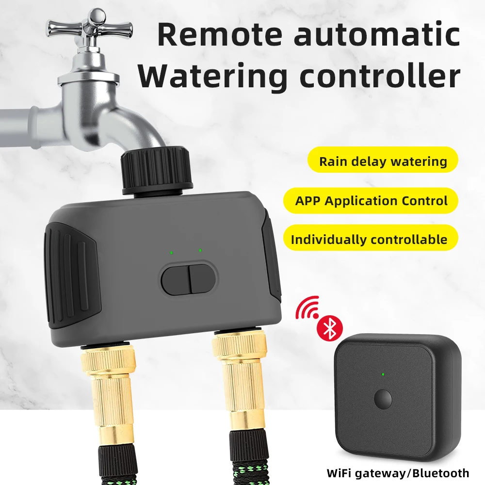 Tuya Bluetooth 2-Wege Intelligente Wasser Timer Automatische Bewässerung Controller Smart Garten Bewässerung Sprinkler WiFi Gateway Image