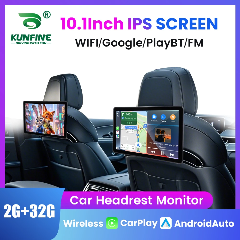 10,1 "Auto Kopfstütze Monitor Display IPS Android Tablet Touchscreen Für Auto Hinten Sitz Player Video Musik Bluetooth Carplay 2G 32G Image